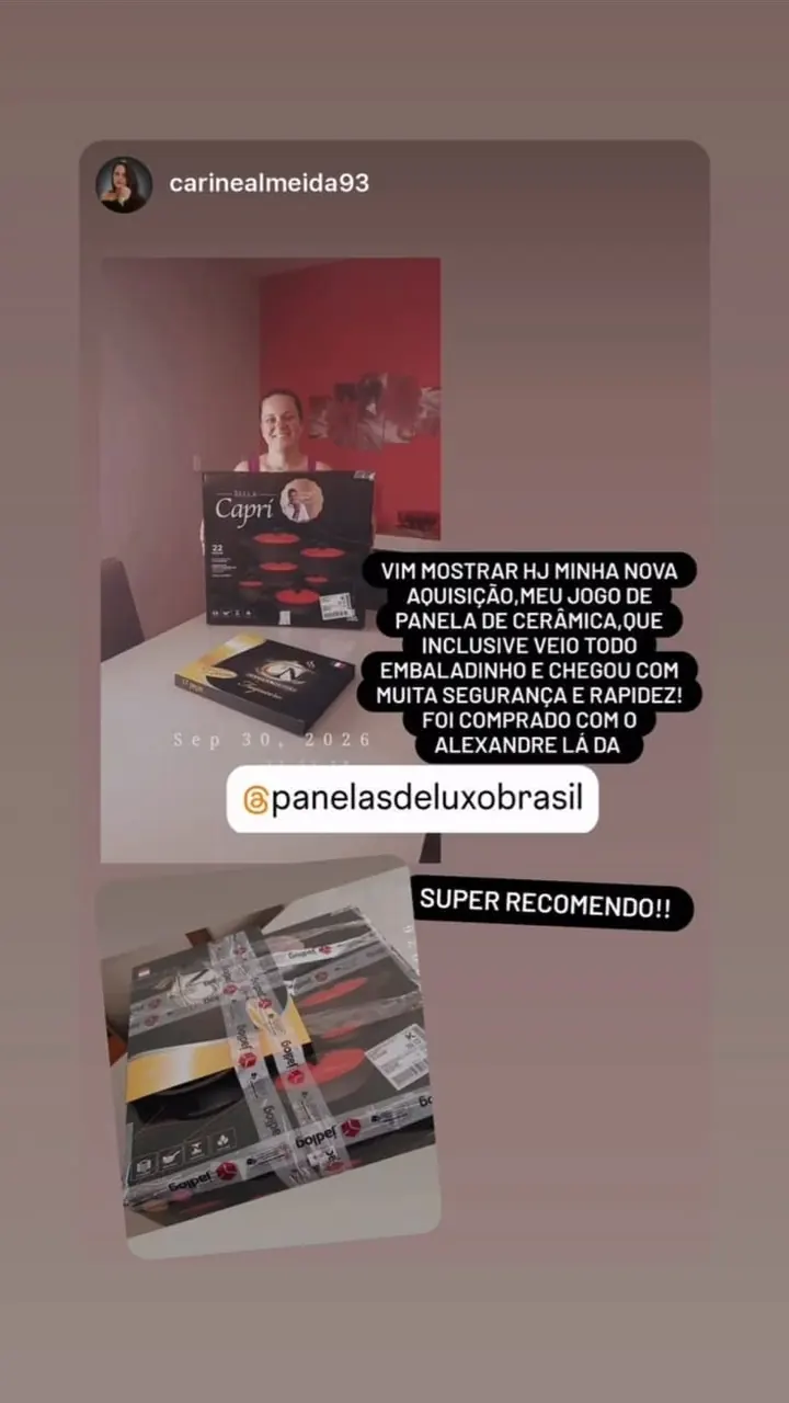 Depoimento real de cliente (print), com dados pessoais ocultados