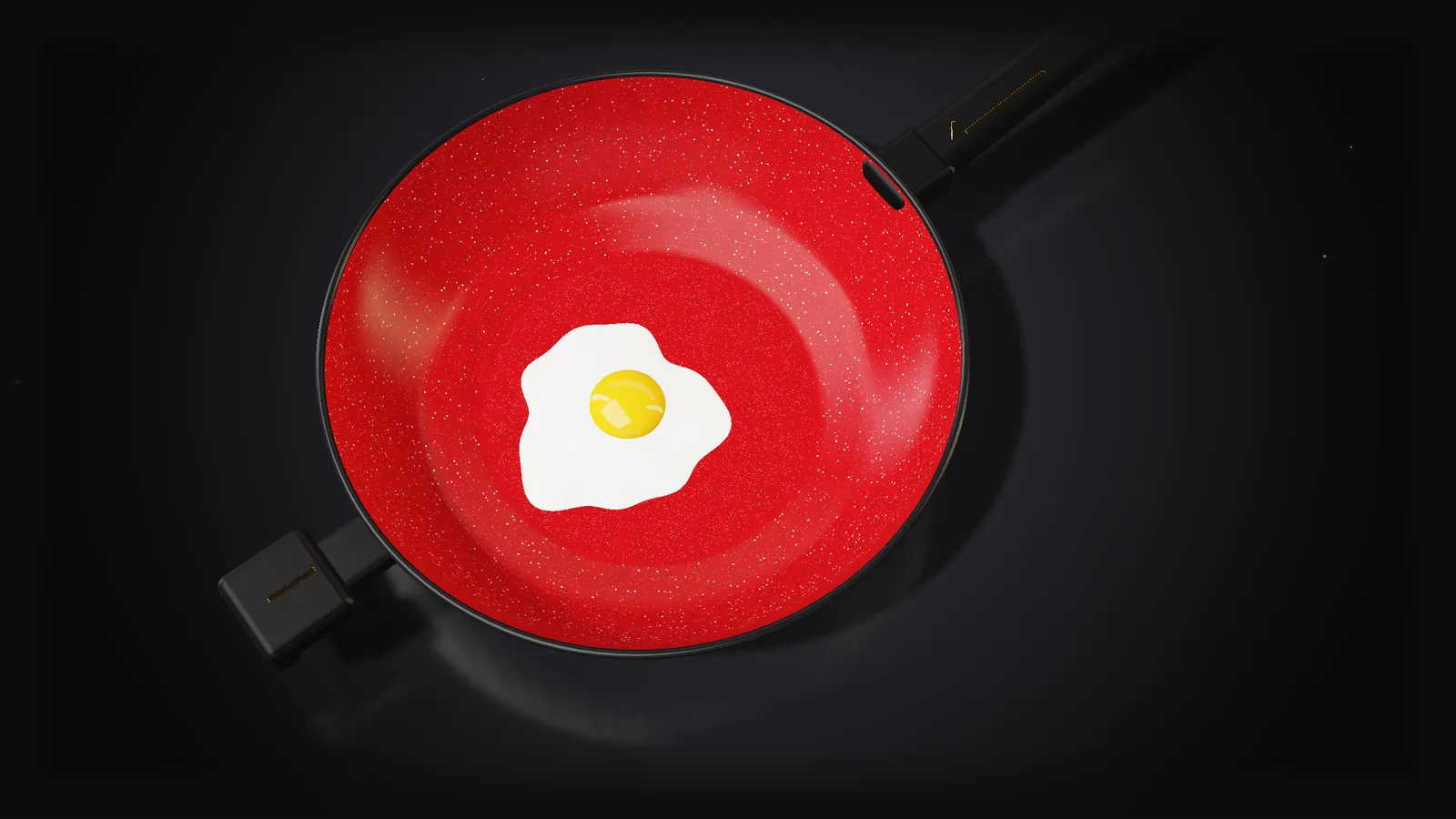 Ovo deslizando sobre a frigideira antiaderente Bella Capri